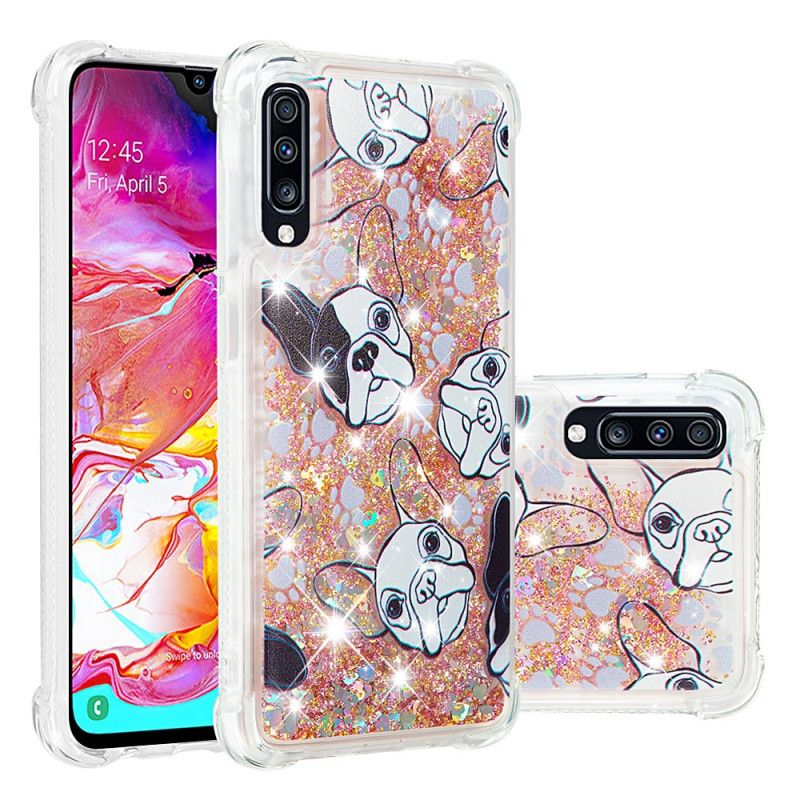 Deksel Samsung Galaxy A70 Mr Hunden Glitter