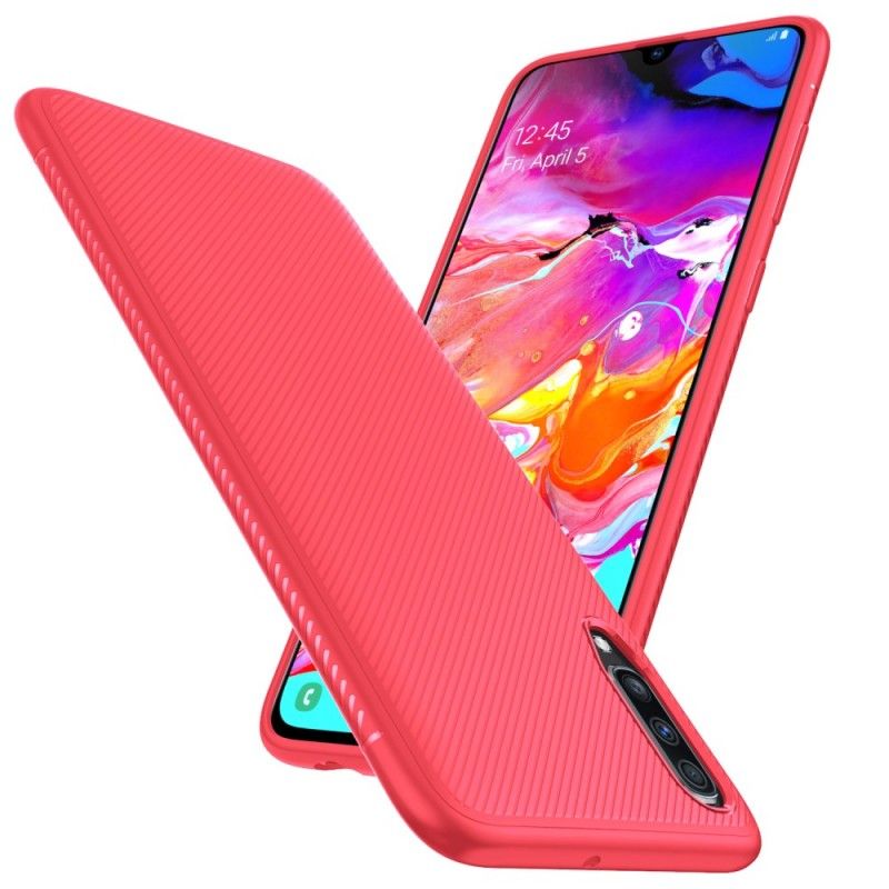 Deksel Samsung Galaxy A70 Svart Karbonfiber Twill Beskyttelse