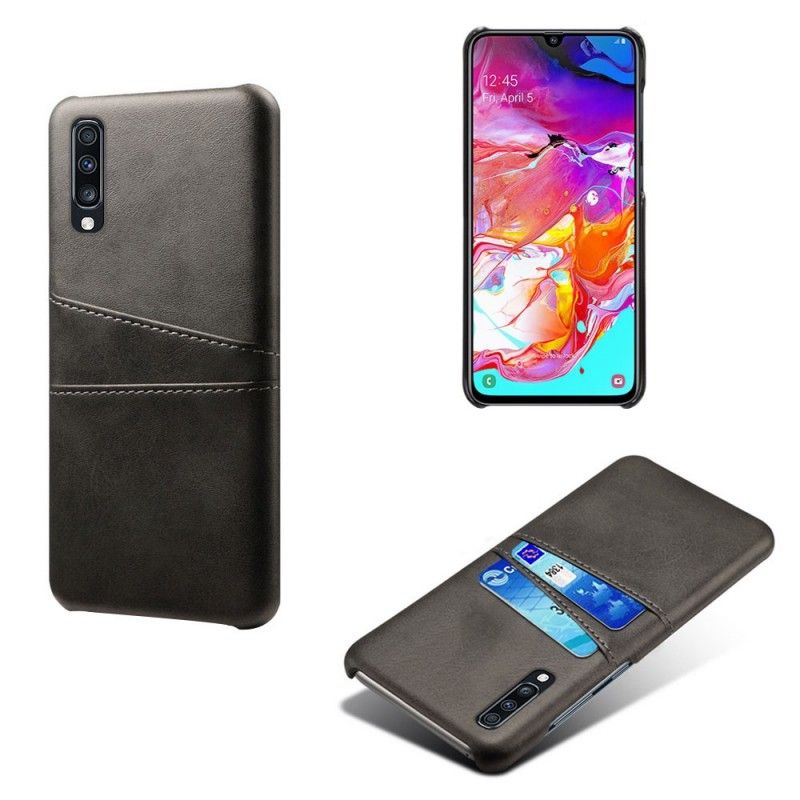 Deksel Samsung Galaxy A70 Svart Mobildeksel Kortholder