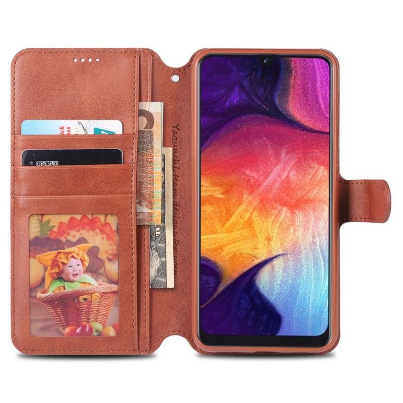 Folio Deksel for Samsung Galaxy A70 Svart Retro Azns