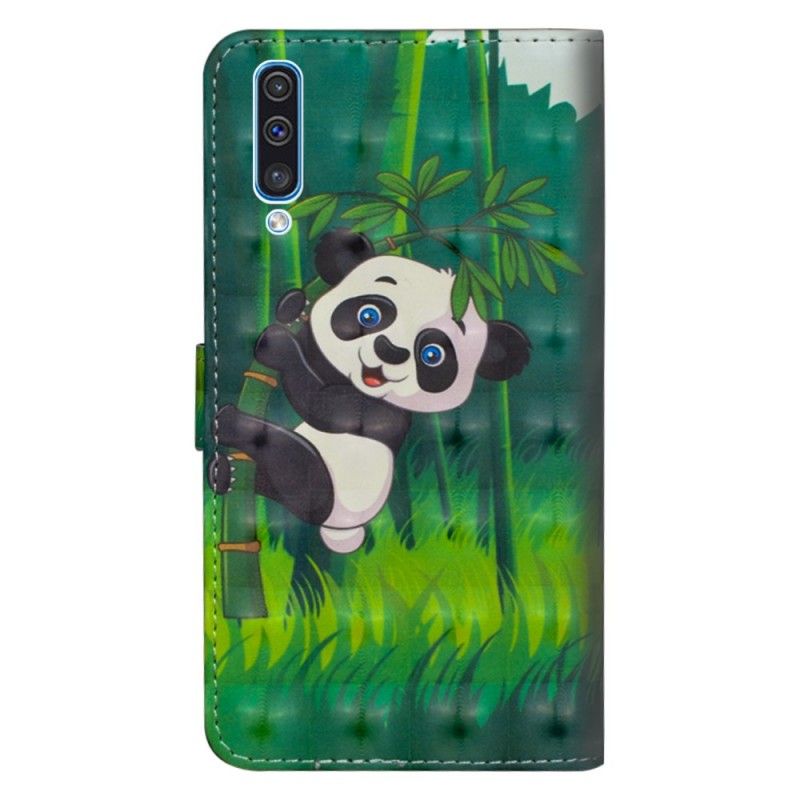 Folio Deksel Samsung Galaxy A70 Panda Og Bambus Anti-fall