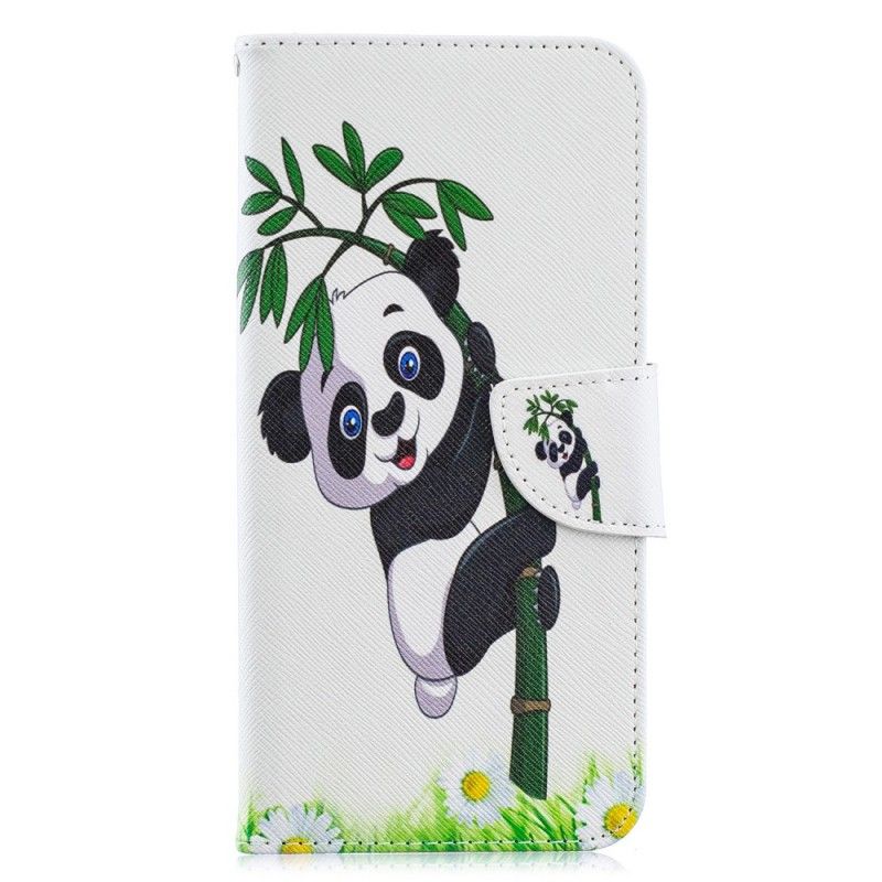 Folio Deksel Samsung Galaxy A70 Panda På Bambus