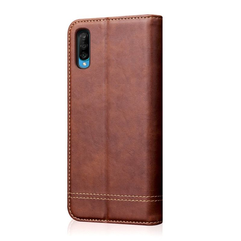 Folio Deksel Samsung Galaxy A70 Rød Mobildeksel Vintage Design Skinneffekt