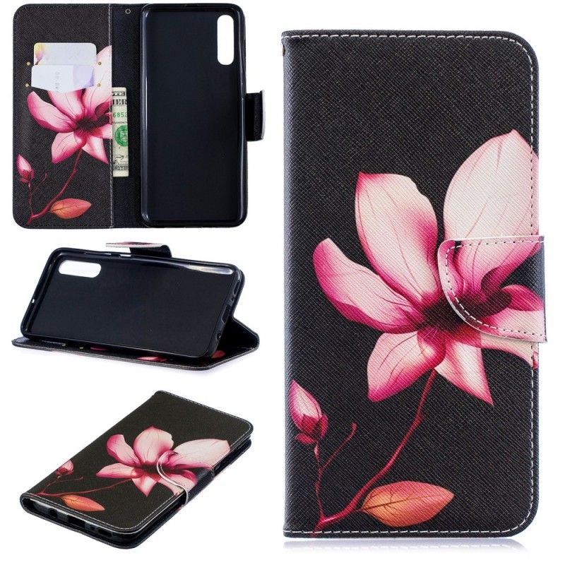 Folio Deksel Samsung Galaxy A70 Rosa Blomst Anti-fall