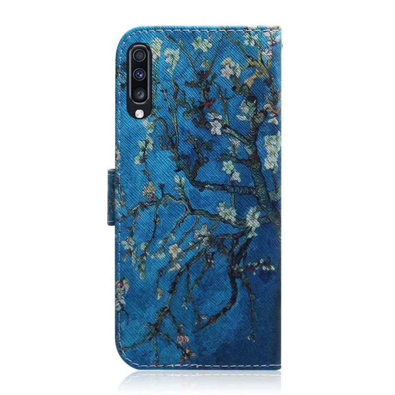 Lærdeksel Folio Deksel Samsung Galaxy A70 Mobildeksel Blomstrende Tregren