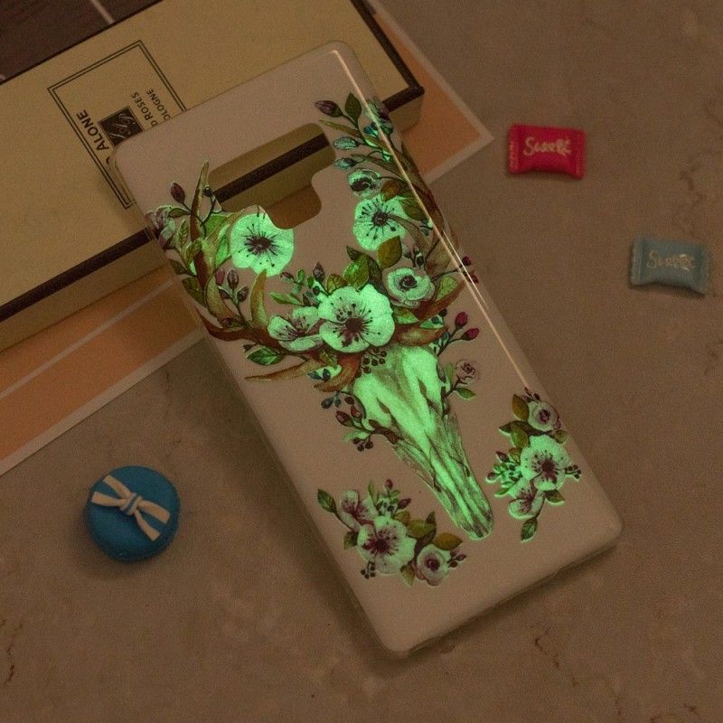 Deksel for Samsung Galaxy Note 9 Fluorescerende Blomsterelg