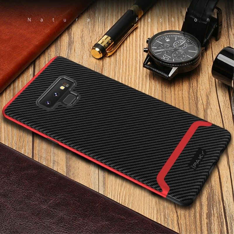 Deksel for Samsung Galaxy Note 9 Rød Ipaky Karbonfiber