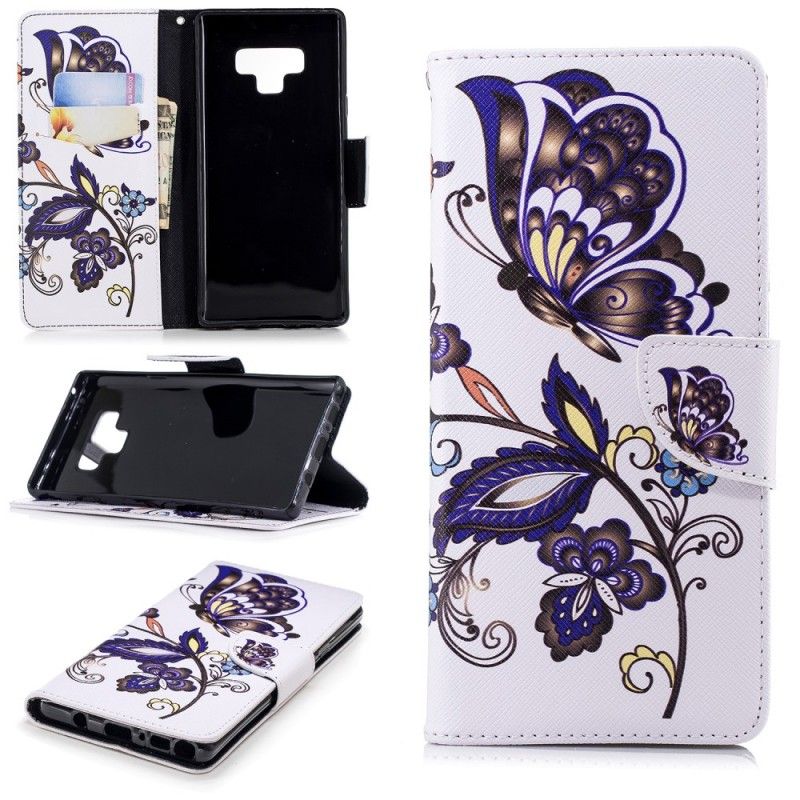 Folio Deksel Samsung Galaxy Note 9 Sommerfugl Tatovering