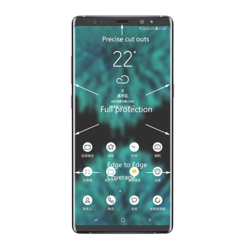 Herdet Glassbeskyttelse For Samsung Galaxy Note 9 Hattprinseskjerm