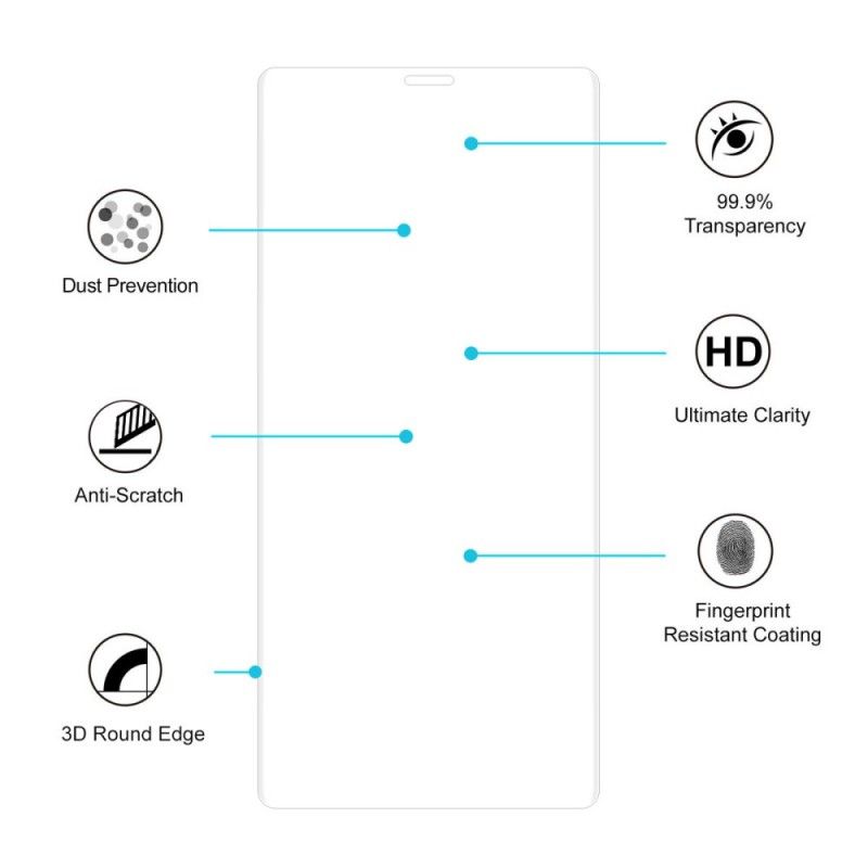 Herdet Glassbeskyttelse For Samsung Galaxy Note 9 Hattprinseskjerm