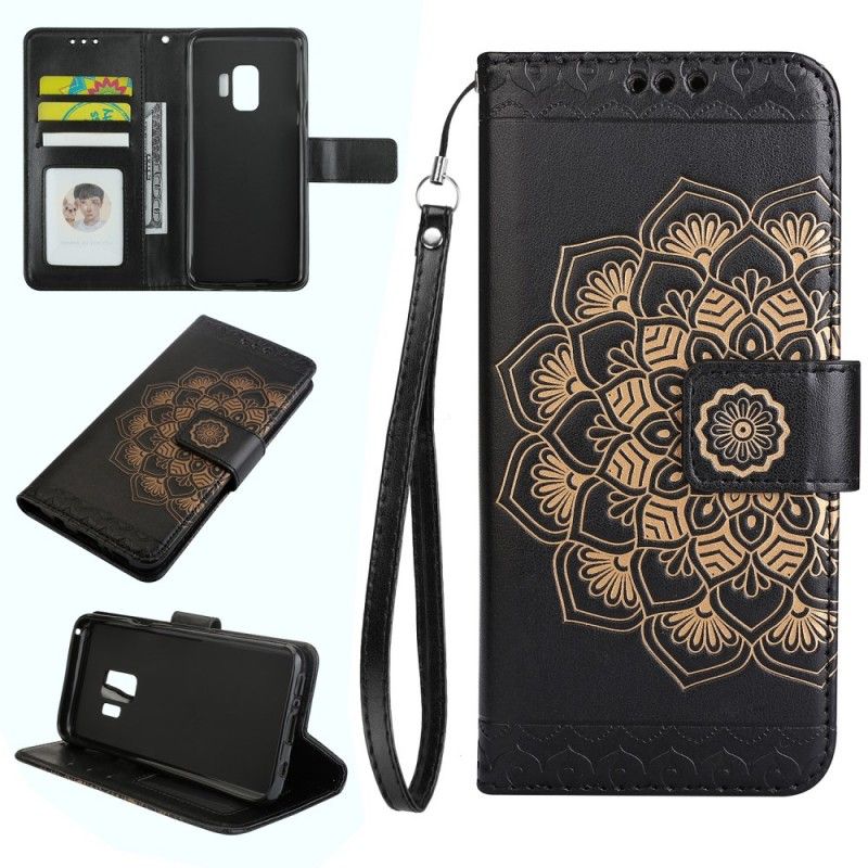 Folio Deksel for Samsung Galaxy S9 Grå Elegant Mandala