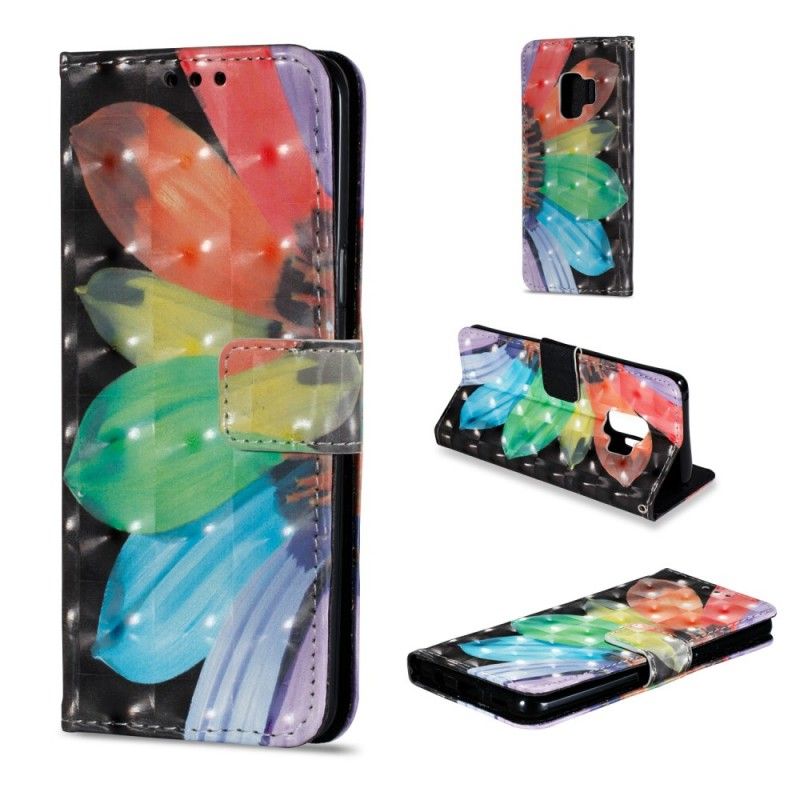 Folio Deksel for Samsung Galaxy S9 Malt Blomst