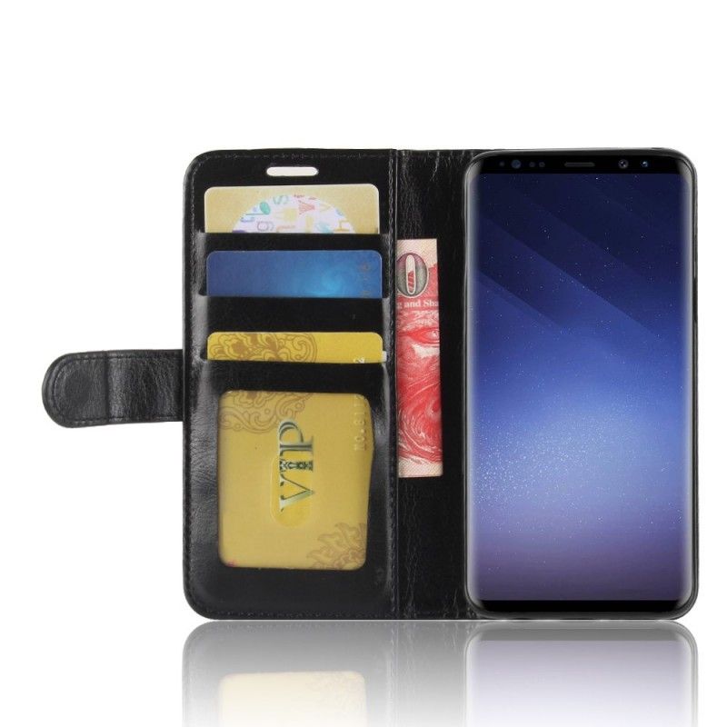 Folio Deksel for Samsung Galaxy S9 Svart Skinneffekt