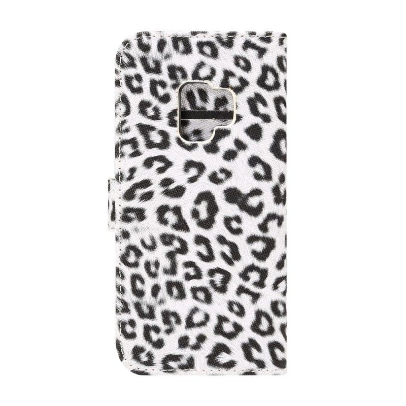 Folio Deksel Samsung Galaxy S9 Hvit Leopard