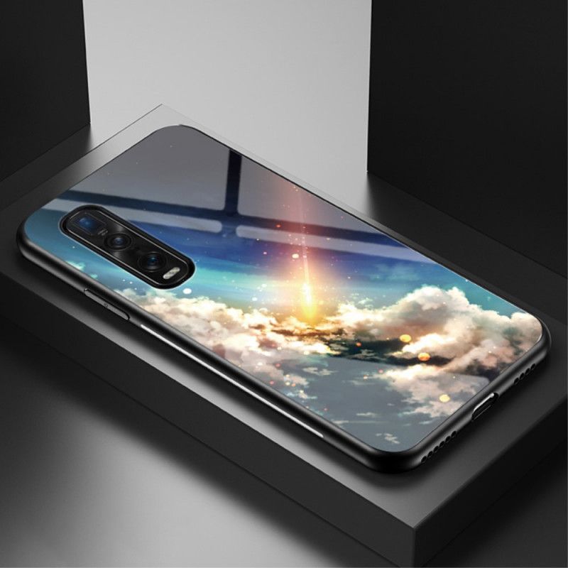 Deksel for Oppo Find X2 Pro Svart Stjernehimmel Herdet Glass