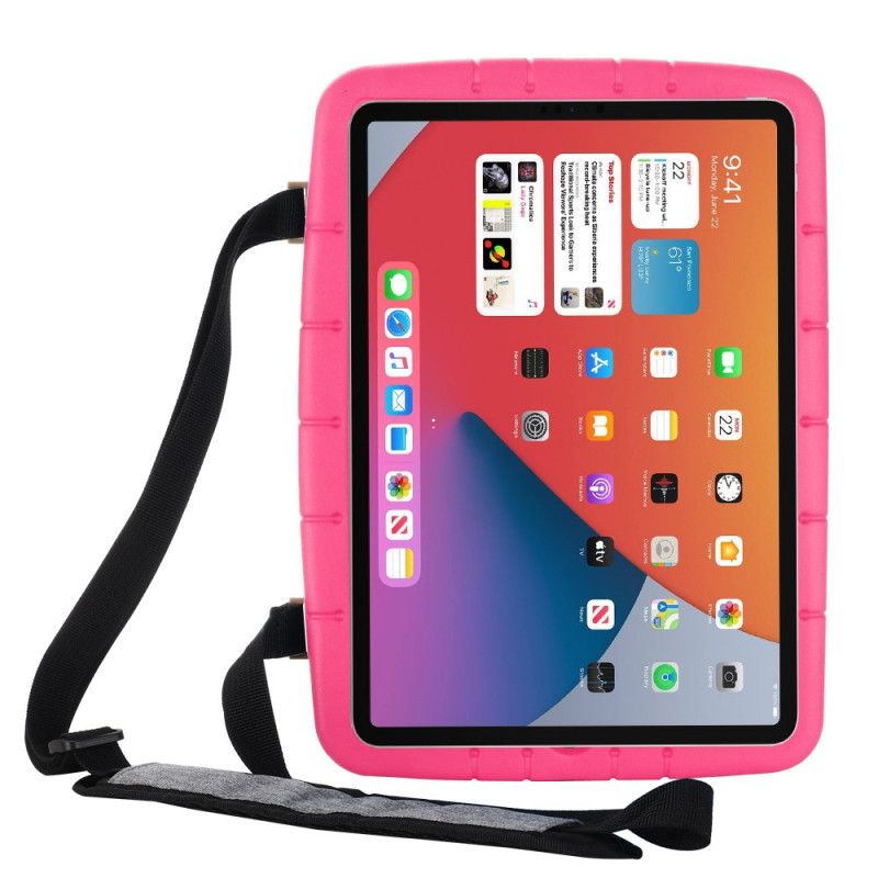 Deksel for iPad 10.2" (2019) (2020) Magenta Eva Skum Med Skulderrem