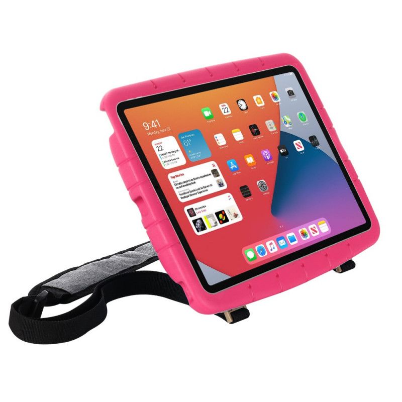 Deksel for iPad 10.2" (2019) (2020) Magenta Eva Skum Med Skulderrem