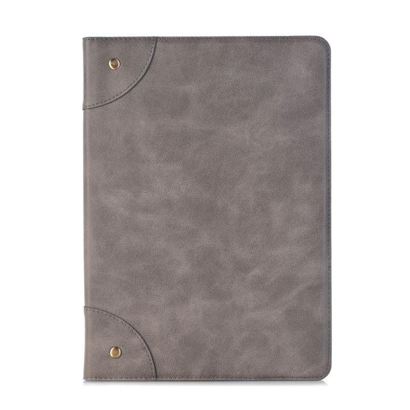 Etui iPad 10.2" (2019) (2020) Svart Retro Skinneffekt Med Nagler