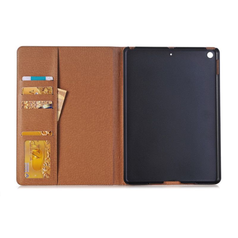 Etui iPad 10.2" (2019) (2020) Svart Retro Skinneffekt Med Nagler