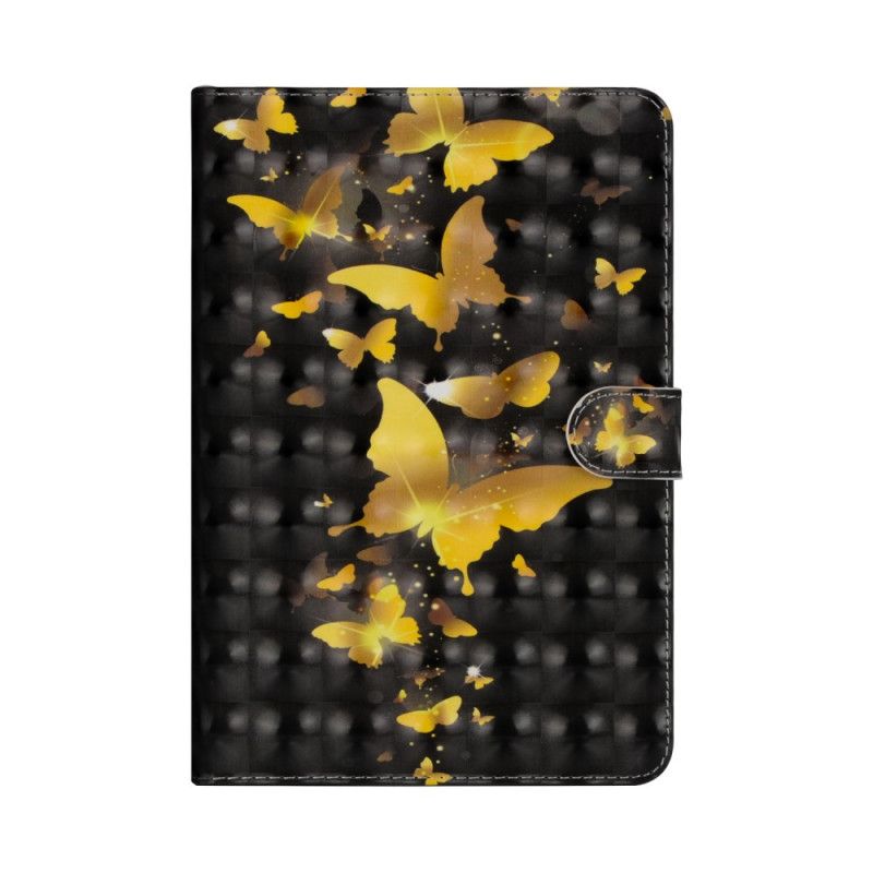 Folio Deksel for iPad 10.2" (2019) (2020) Gule Sommerfugler