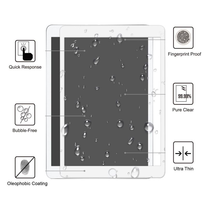 Herdet Glassbeskyttelse For iPad 10.2" (2019) (2020) Svart Full Dekkingsskjerm