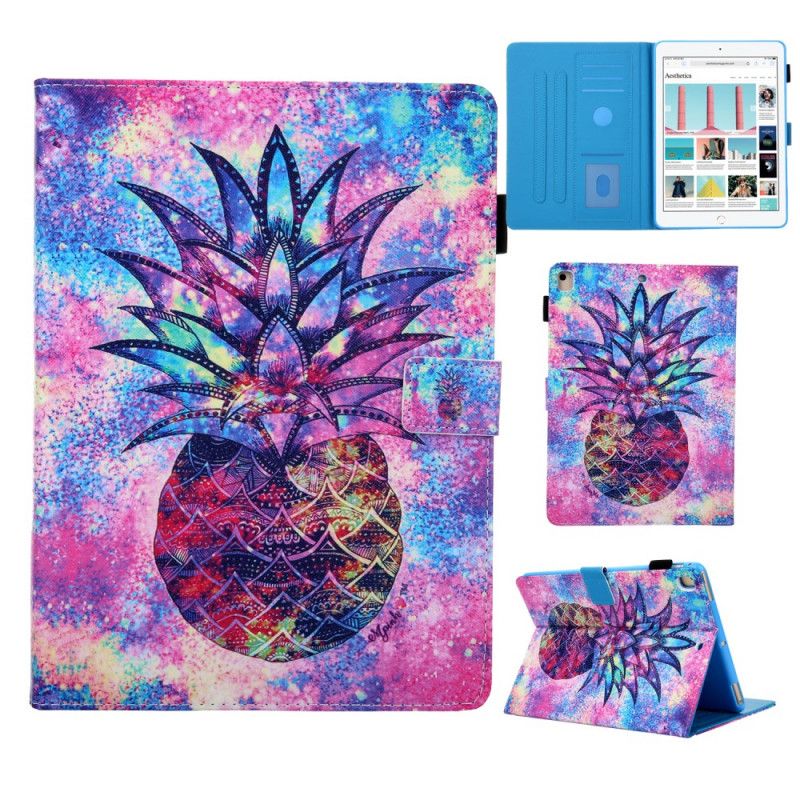 Lærdeksel Folio Deksel iPad 10.2" (2019) (2020) Mobildeksel Funky Ananas