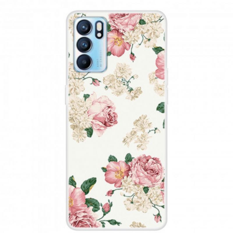 Deksel Oppo Reno 6 5g Transparente Liberty-blomster