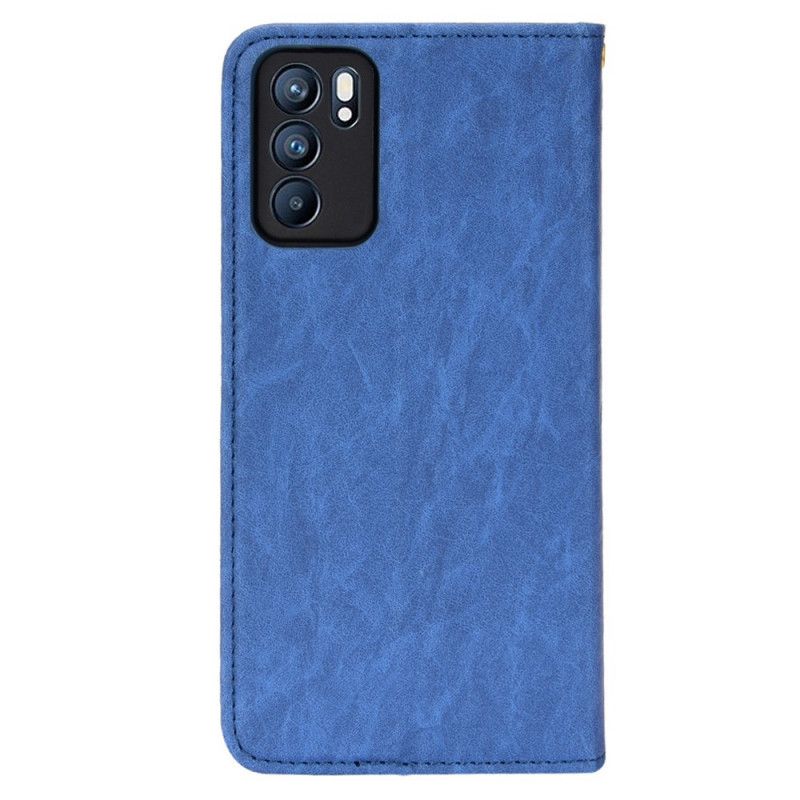 Folio Deksel Lær Oppo Reno 6 5g Mobildeksel Kunstskinn Bicolor Oblique