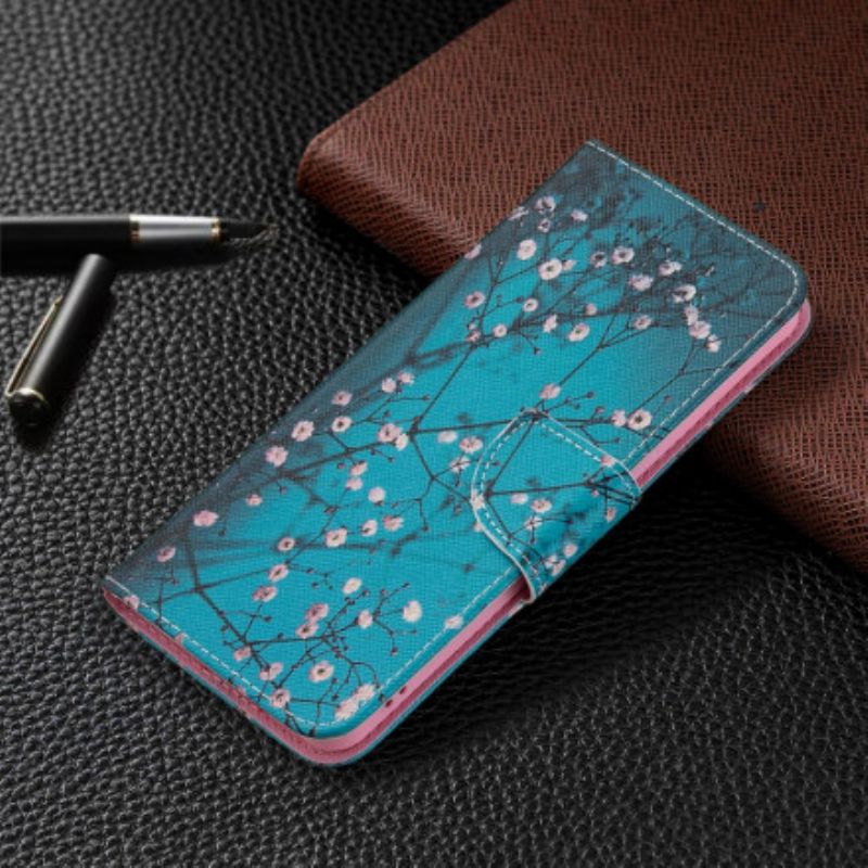 Folio Deksel Oppo Reno 6 5g Blomstrende Grener Beskyttelse Deksel