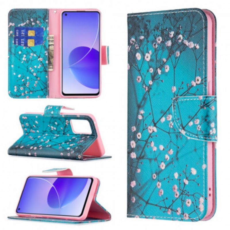 Folio Deksel Oppo Reno 6 5g Blomstrende Grener Beskyttelse Deksel