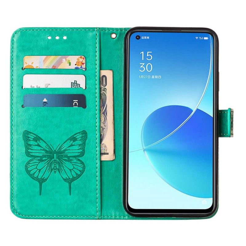 Folio Deksel Oppo Reno 6 5g Butterfly Design