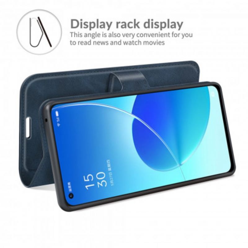 Folio Deksel Oppo Reno 6 5g Slank Ekstrem Skinneffekt