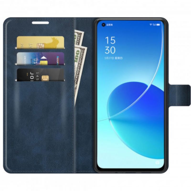 Folio Deksel Oppo Reno 6 5g Slank Ekstrem Skinneffekt