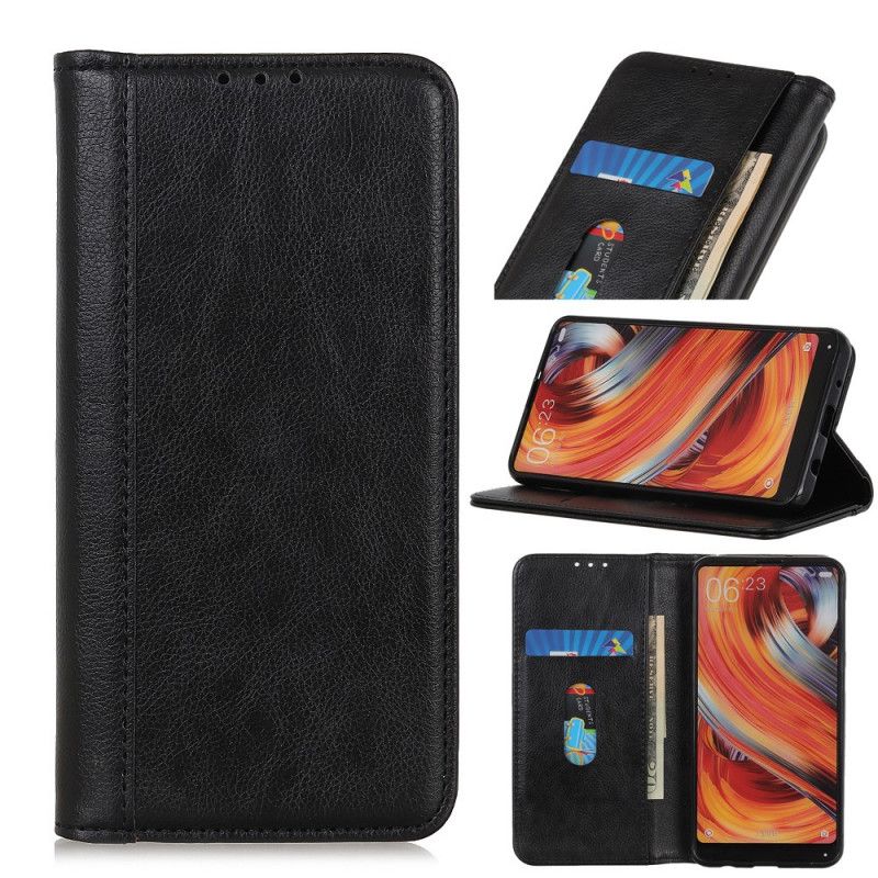 Folio Deksel for Xiaomi Redmi Note 8T Svart Delt Litchi-Versjon