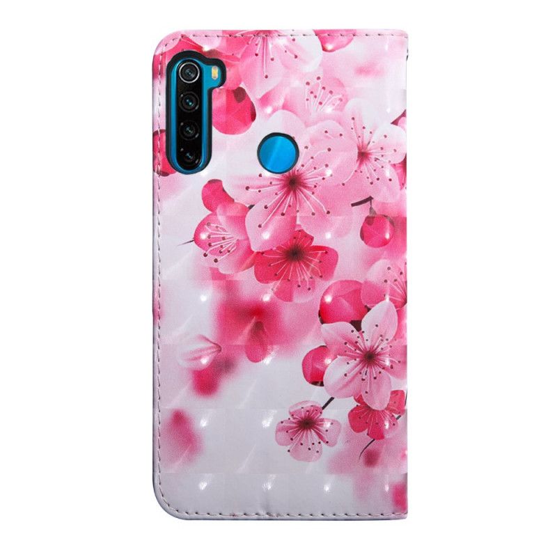 Folio Deksel Xiaomi Redmi Note 8T Blendende Rosa Blomster