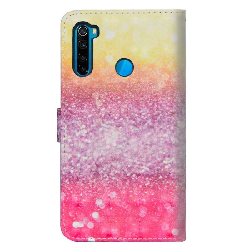 Folio Deksel Xiaomi Redmi Note 8T Magenta Glittergradient