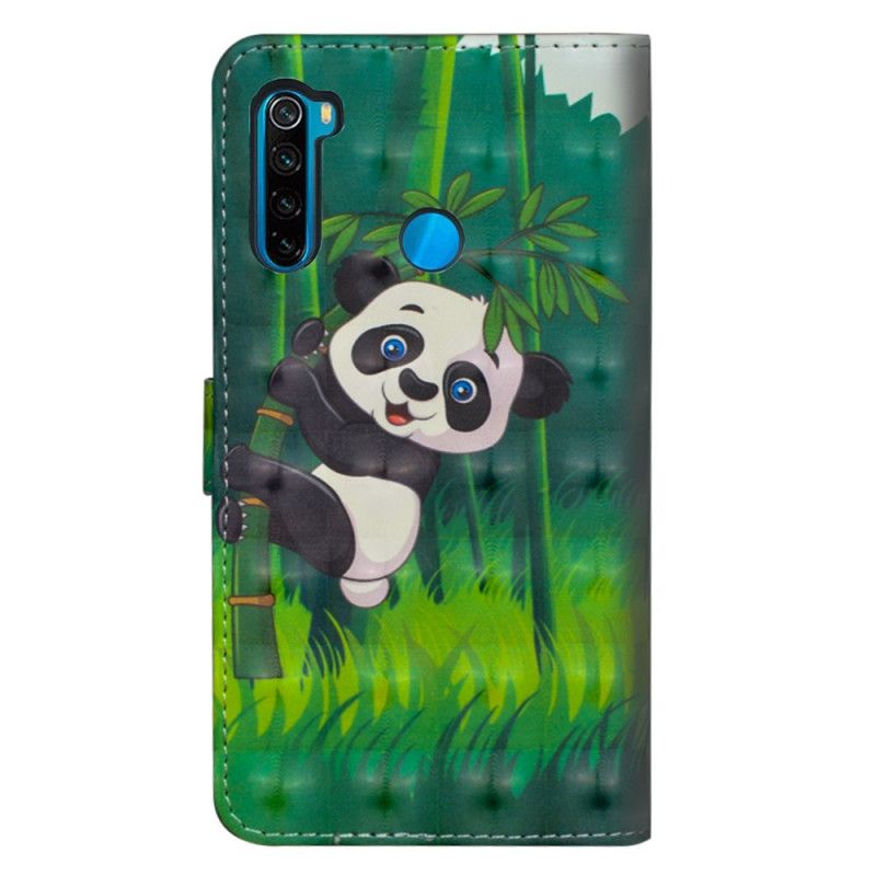 Folio Deksel Xiaomi Redmi Note 8T Panda Og Bambus Anti-fall