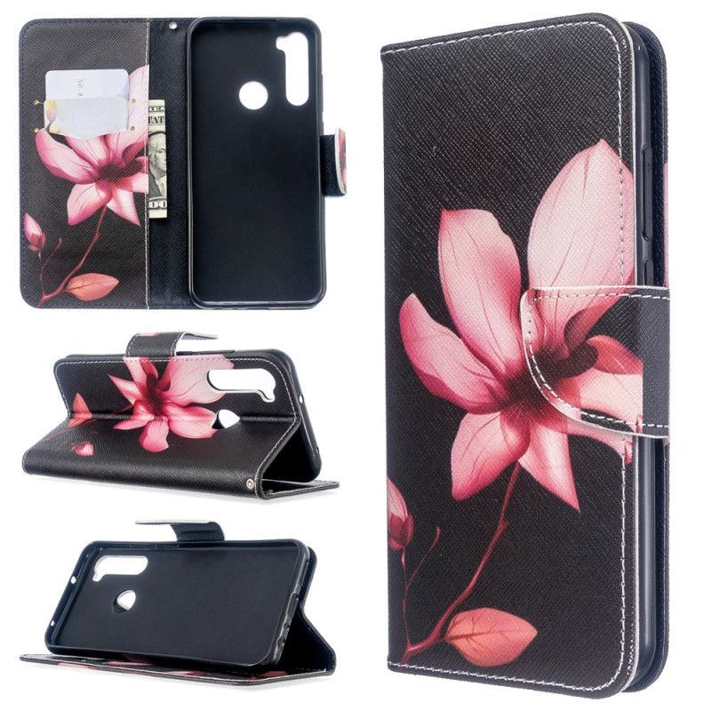 Folio Deksel Xiaomi Redmi Note 8T Rosa Blomst Anti-fall