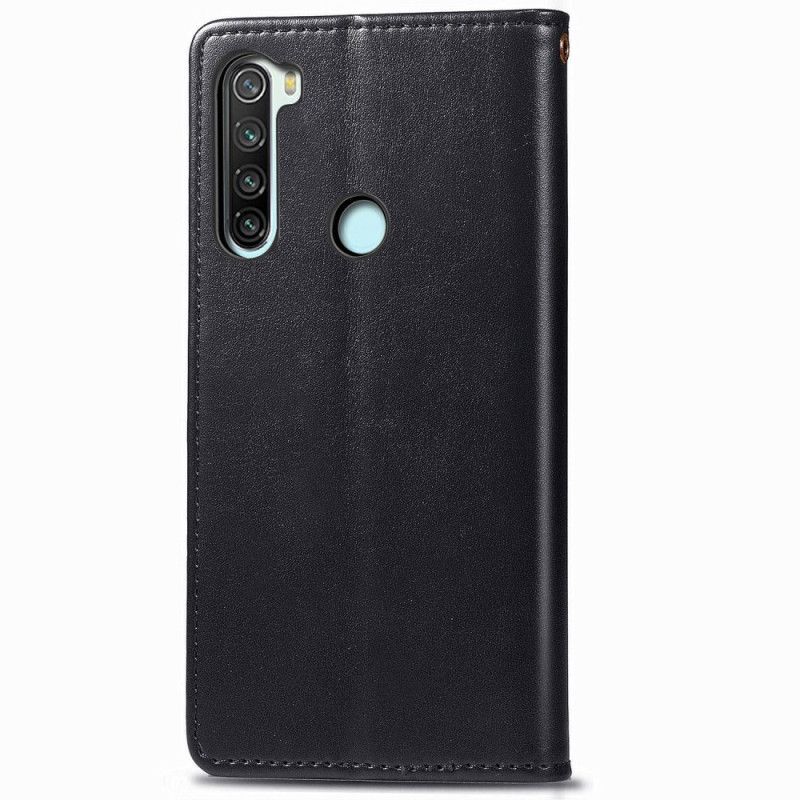 Folio Deksel Xiaomi Redmi Note 8T Svart Stil Litchi Lue Prins Beskyttelse