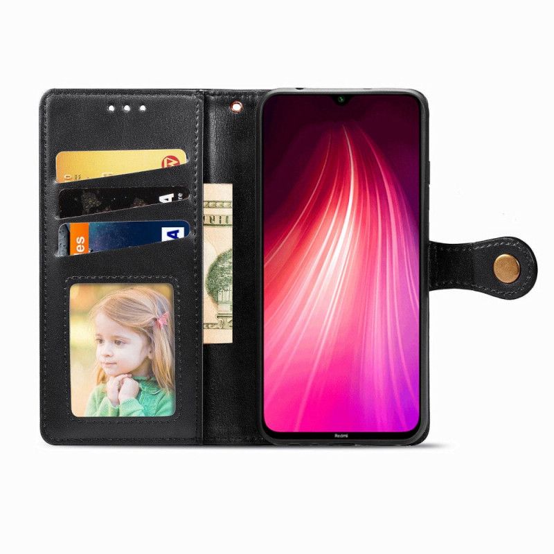 Folio Deksel Xiaomi Redmi Note 8T Svart Stil Litchi Lue Prins Beskyttelse