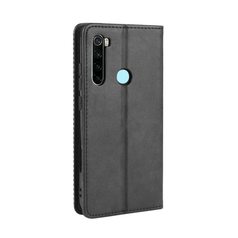 Folio Deksel Xiaomi Redmi Note 8T Svart Stilisert Vintage-Skinneffekt