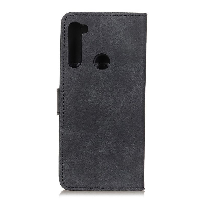 Folio Deksel Xiaomi Redmi Note 8T Svart Vintage Khazneh Skinn Effekt Matt Anti-fall