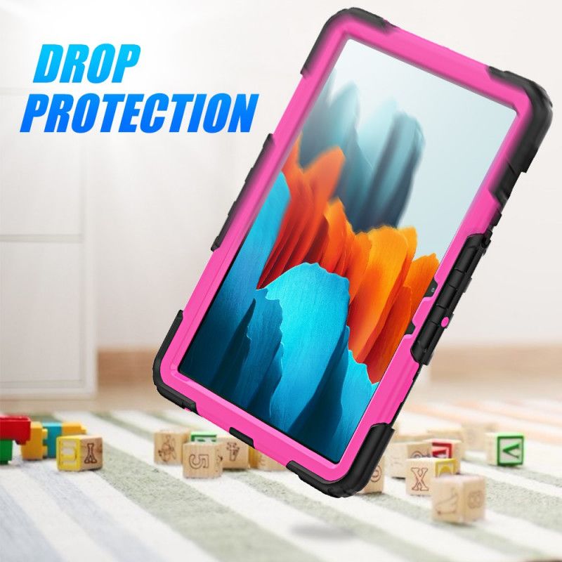 Deksel Samsung Galaxy Tab S7 Magenta Tofarget Flerfunksjonelt 2 Anti-fall