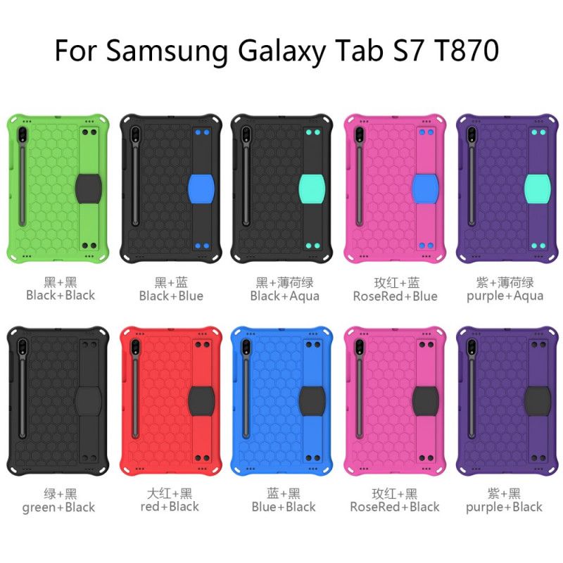 Deksel Samsung Galaxy Tab S7 Svart Eva Med Bærerem Og Skulderrem