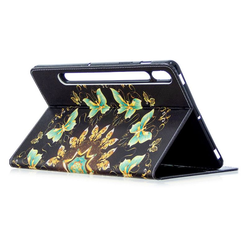 Etui Samsung Galaxy Tab S7 Svart Kunstsommerfugler