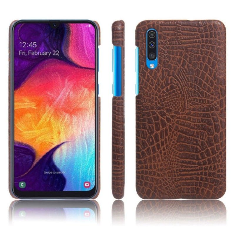 Deksel Samsung Galaxy A50 Oransje Krokodillehudeffekt