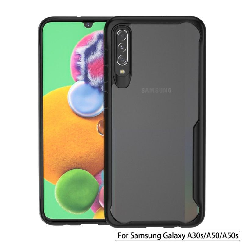 Deksel Samsung Galaxy A50 Svart Mobildeksel Skråkant Hybrid