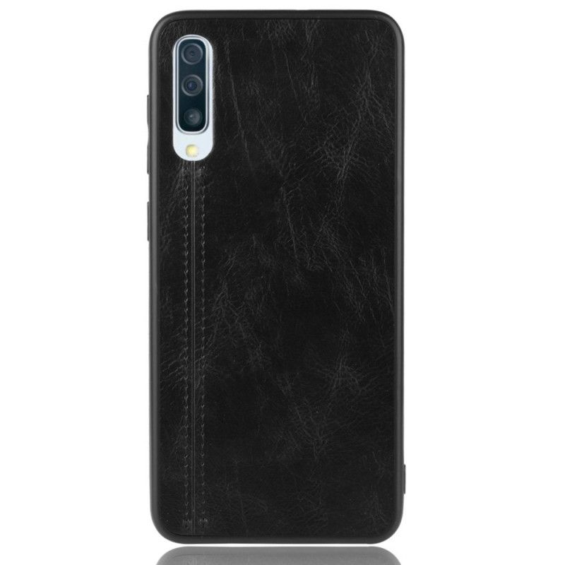 Deksel Samsung Galaxy A50 Svart Sydd Skinneffekt