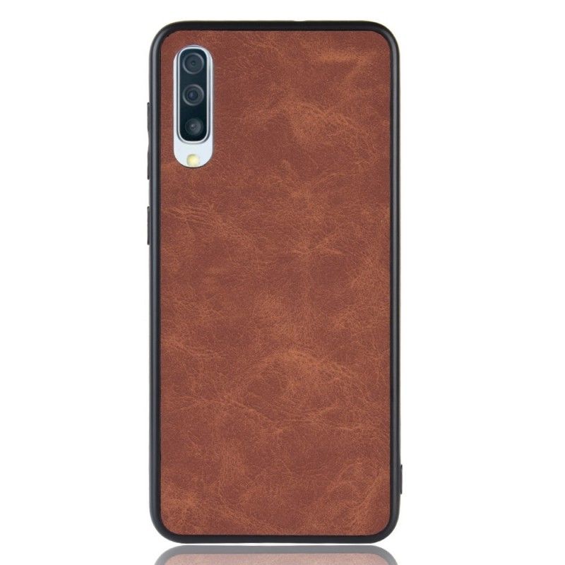 Deksel Samsung Galaxy A50 Svart Vintage-Look Skinneffekt Anti-fall