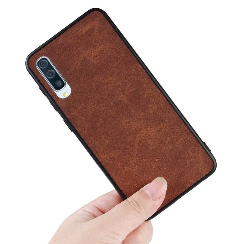 Deksel Samsung Galaxy A50 Svart Vintage-Look Skinneffekt Anti-fall